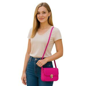 NEW Yolando Pink Vegan Leather Shoulder Bag